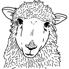 'Sheep Head' Unmounted Rubber Stamp (RS025277)