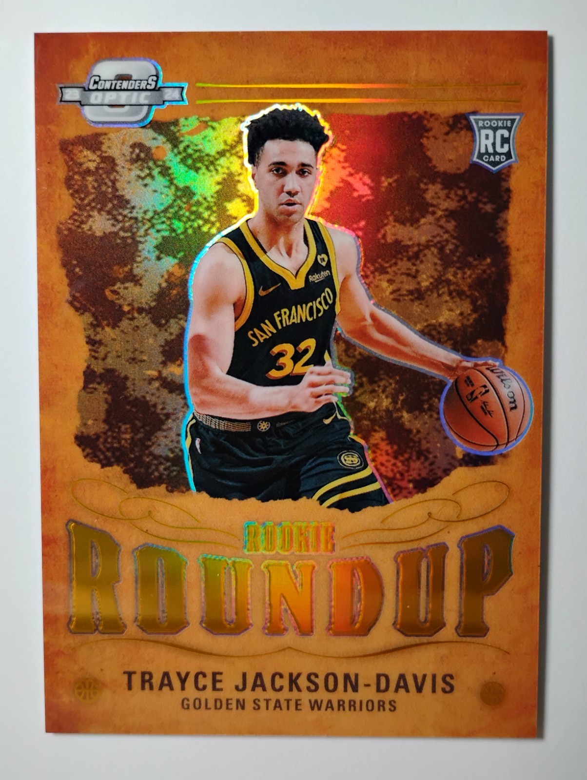 Trayce Jackson Davis 2023-24 Panini Contenders Optic Gold /10 Rookie Roundup RC