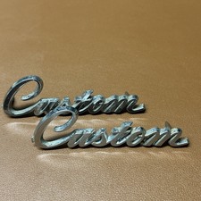 Vintage Pair Custom Chrome Car Badge Emblem Logo Script Pn46430