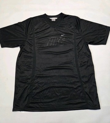 Vtg Nike Jersey Shirt Performance Embroidered Check Soccer Gym Gray Tag Y2K XL