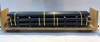 HO Scale 50' Flatcar Pipe Load. Black