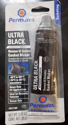 PERMATEX Ultra Black 82180 Max Oil Resistance RTV Silicone Gasket Maker 3.35oz