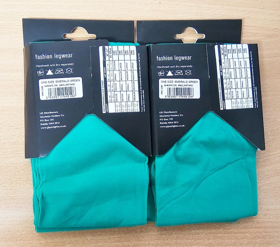 2 pares gitano 40 den verde esmeralda talla única ropa para piernas de moda Foto 2 de 3