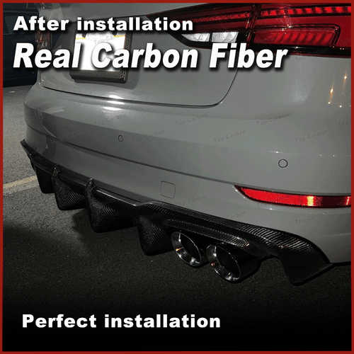 Difusor de carbono difusor trasero faldón trasero alerón trasero para Audi S3 A3 SLINE - Imagen 4 de 11