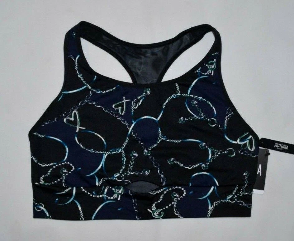 Sujetador Deportivo VICTORIA'S SECRET Mediano M NUEVO Gimnasio Activo Yoga Azul Cerradura Camiseta Deportiva Foto 2 de 4