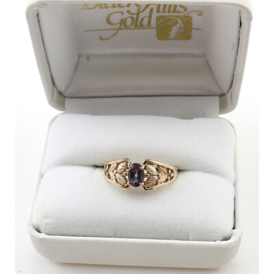 10K Mystic Fire Topaz Ring Accented W 12K Gold Leaves Size FAST  SHIPPING
