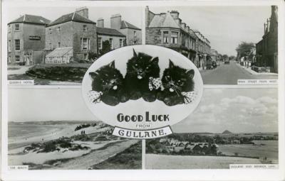 ECHTE FOTOGRAFISCHE MEHRANSICHT-POSTKARTE VON GULLANE, EAST LOTHIAN, SCHOTTLAND VON M & L