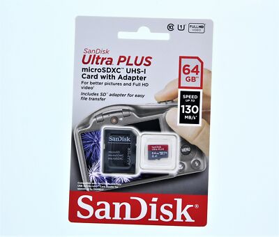 SanDisk Ultra Plus MicroSDXC UHS-I Card With Adapter (64GB)