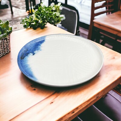 Speiseteller weiß und blau