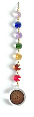 Geschenk Feng Shui Korona Chakra Kristall Fensterdekoration Meditation 20 cm 