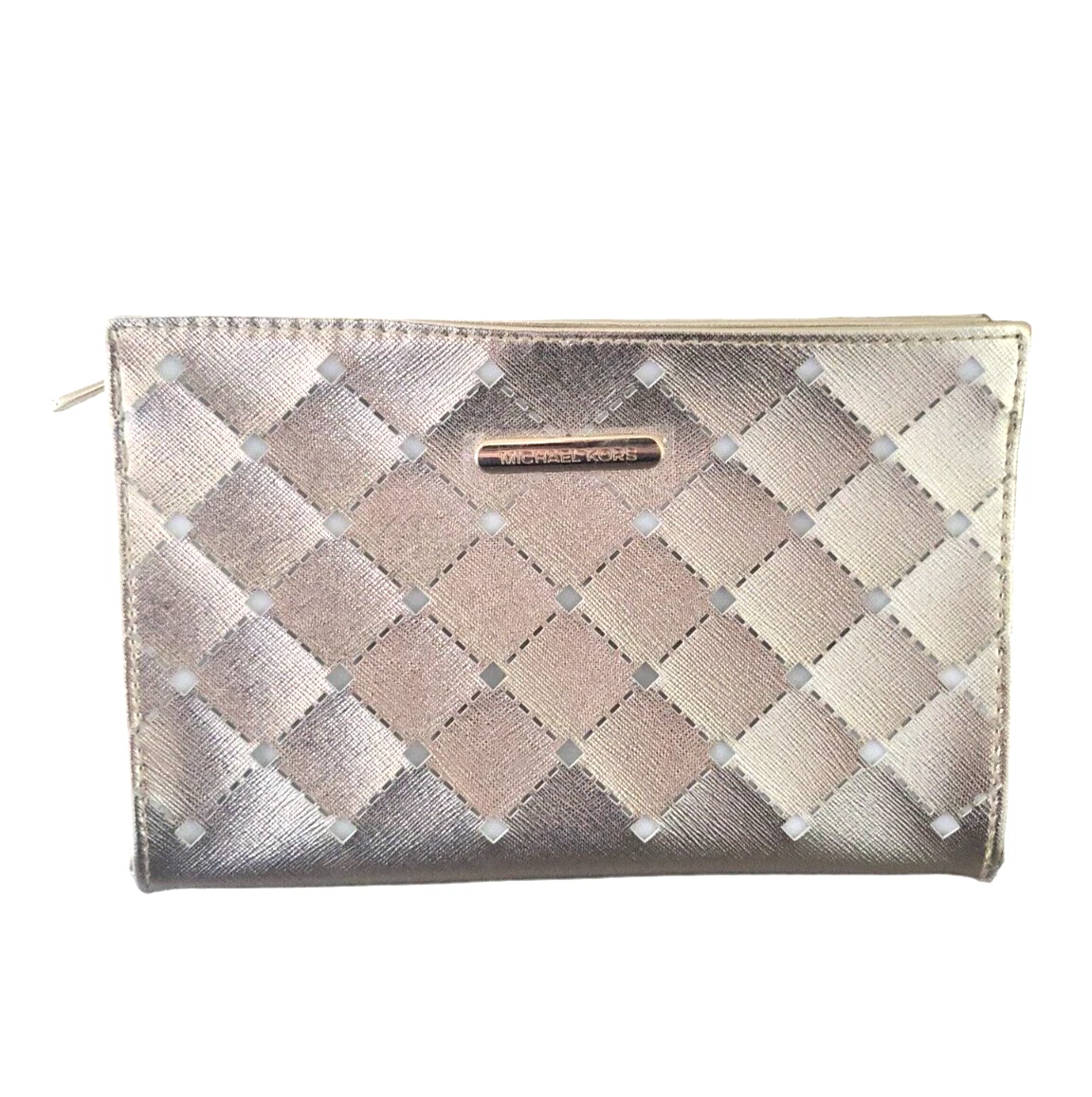 Michael Kors Gold Makeup Cosmetics Pouch bag with Zipper
