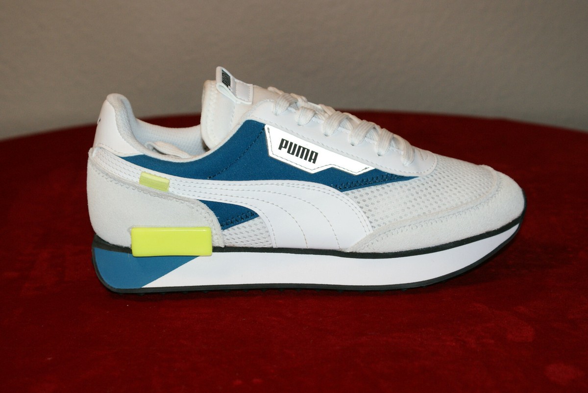 NEW) Puma: FUTURE RIDER GALAXY 373385-03 White Digi Blue