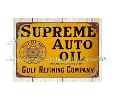 GULF REFINING AUTO OIL metal tin sign plaque lodge cafe plaques