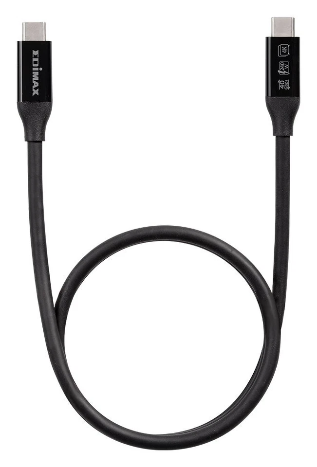 Edimax Cavo USB C UC4 SERIES 240W Usb4 Thunderbolt 3 Black 2m UC4 020TP - Immagine 2 di 3