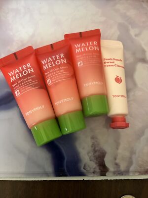 3 TONYMOLY Watermelon Dew All Over Serum .5oz Each & Foam Cleanser Travel Items