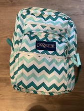 JANSPORT Superbreak Green Zigzag school backpack Full Size 5 Compartments