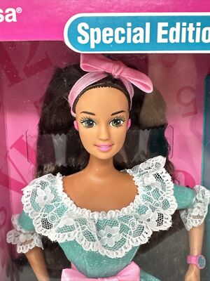 PARTY TIME TERESA BARBIE DOLL W/ Pink Lace Print Watch 1994 NRFB