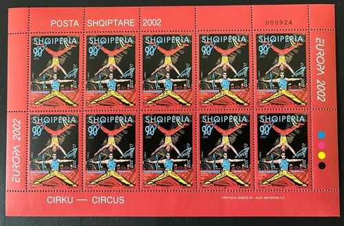 Albania 2002. Europa. Circus. 3 Full Sheets Sc# 2672-74, MNH - Picture 3 of 4
