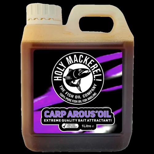 HOLY MACKEREL FISH OIL 120ML & 1LTR BOTTLES FULL RANGE CATFISH CARP OIL