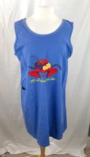 Wiseguy Women's L Red Hat Society Tank Shift Dress Pockets Cotton Casual Stretch
