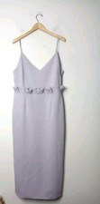 NEW ASOS Paper Bag Waist Midi Pencil Dress Lilac Purple Size 14 Tall Spring