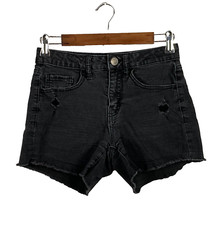 SO womens high rise cut off Shortie shorts size 5 stretch black distressed