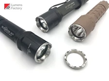 Smooth Stainless Steel Crenelated Bezel Ring for Surefire Z44, 6P 9P C2 C3 G2 G3