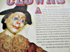 20p CLOWN Doll History Article /German French  Marotte Schoenhut / Olsson