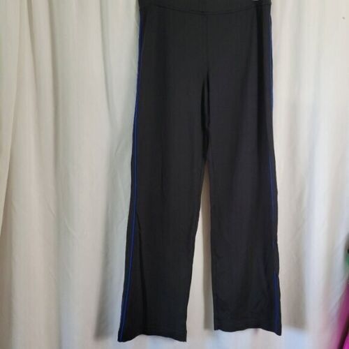 Ralph Lauren XL Active LRL Yoga Workout Pants black w/blue stripe stretch EUC - Picture 2 of 11