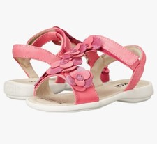 Kai See Kai Run  Johanna  Hot Pink White Sandals Flowers Girls Size 2 EU 34