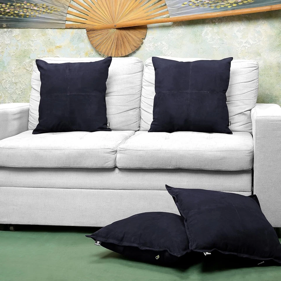 Royal Blue Suede Soft Pillow Cover Premium Lambskin Decorative Throw Case Living - Изображение 2 из 4