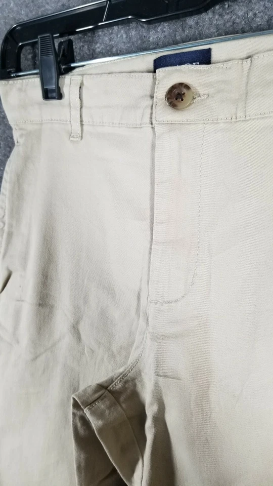 Pantalones de vestir de uniforme The Children's Place para niños Husky alto talla 8 beige con etiquetas bolsillos Foto 2 de 4