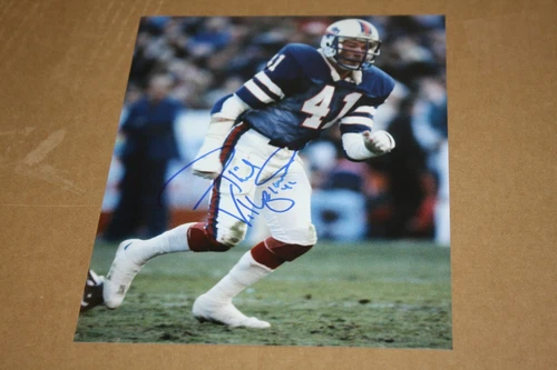BUFFALO BILLS PHIL VILLAPIANO #41 SIGNED 8x10 PHOTO RARE COLOR POSE
