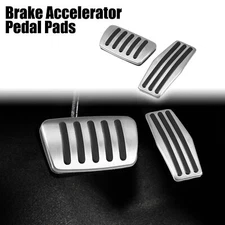 2 Pcs Brake Gas Accelerator Pedal Covers for Cadillac for Buick Silver Tone