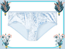 XL Light So Blue FULL VELVET RARE Victorias Secret LOGO VS STAR Hiphugger Pantie