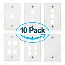 10x Nex Keystone Jack RJ45 CAT Network Face Wall Plate - 0 1 2 3 4 6 Port - Lot