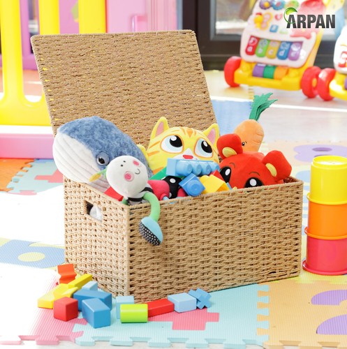 Hamper & Storage Box with Lid Paper Rope Gift X 2 - Picture 15 of 21