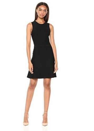 Sleeveless Flare Knit Dress Black 