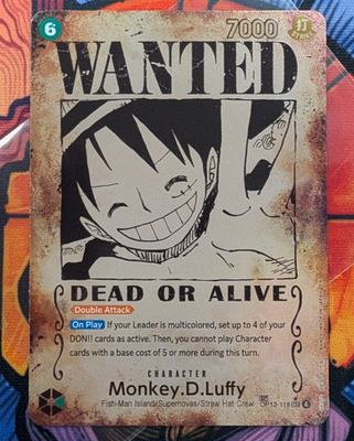 Monkey D Luffy OP13-118 Wanted Poster Carrying On His Will One