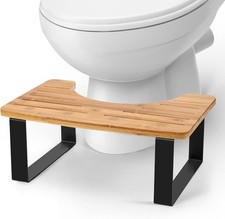 Bamboo Toilet Stool,Potty Pooping,Portable Squatting Pan W/ Dual Anti Slip
