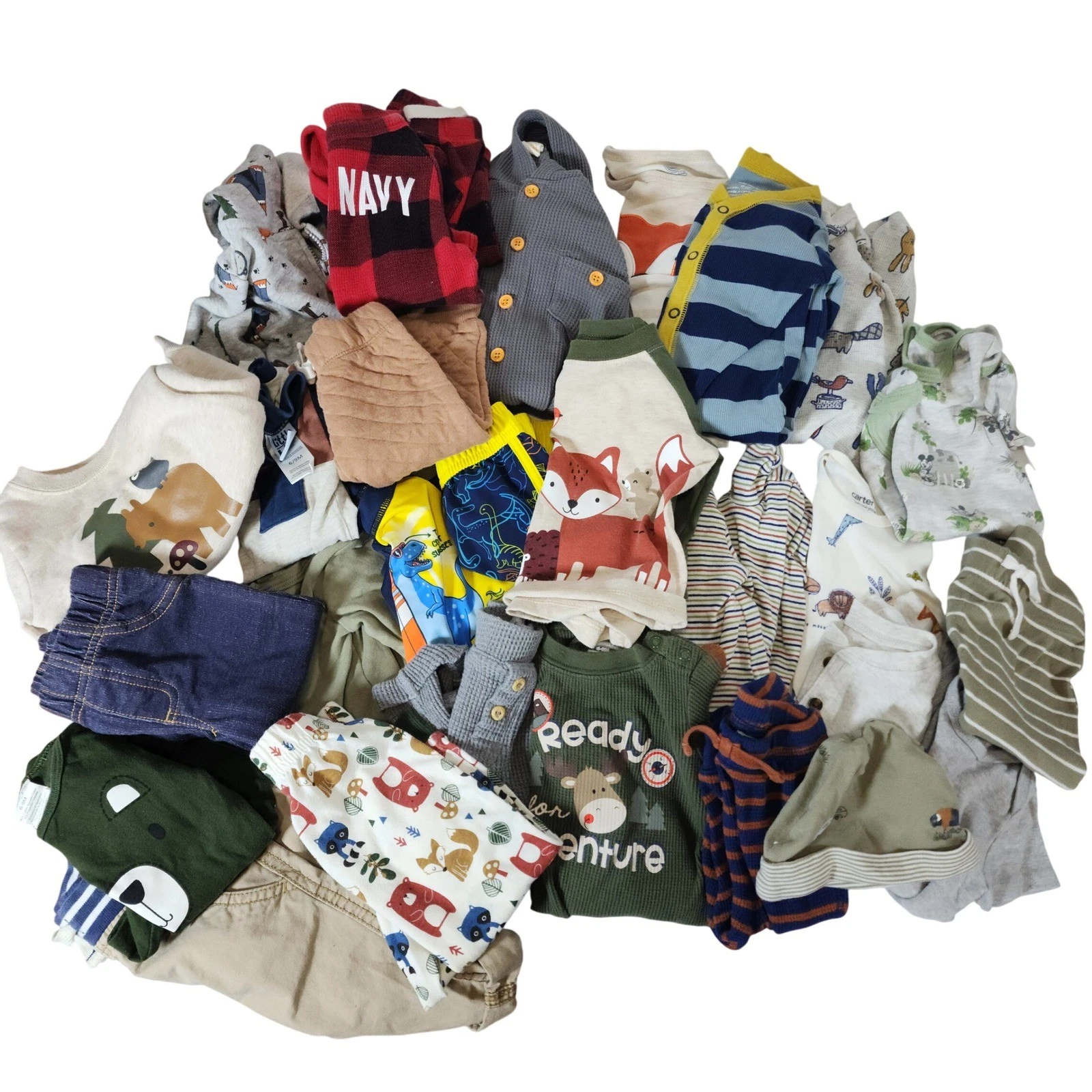 Baby Boy Clothing Lot 6-9 Months Carter's Wonder Garanimals Bears Dinosaurs