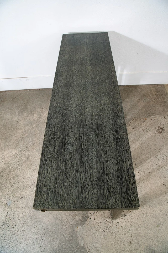 Mesa Consola Mid Century Moderna Plegable Comedor Roble Ébonizado Vintage Negra Mcm Foto 4 de 4