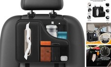 Car Tissue Holder,Back Seat Organizer with Cup Black 1 Pack