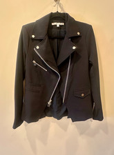Veronica Beard Hadley Scuba Dickey Moto Jacket Blazer Sz 6 Black Motocore 650