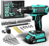 Akkuschrauber 20V 25+1 Drehmomentstufen 42Nm Led-Licht 56 Tlg ZubehöR Set Cyan
