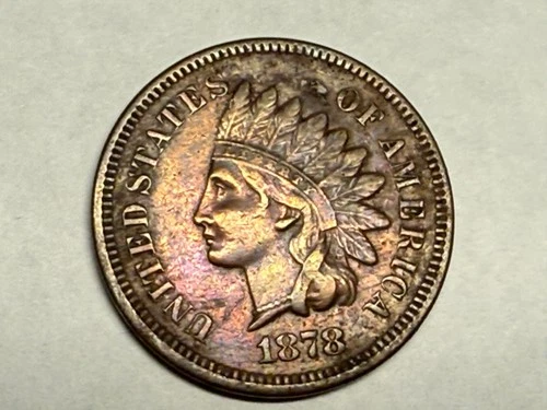 1878 INDIAN HEAD U.S. Cent. XF detail, cleaned. Some reverse 'folder' crud. #q1