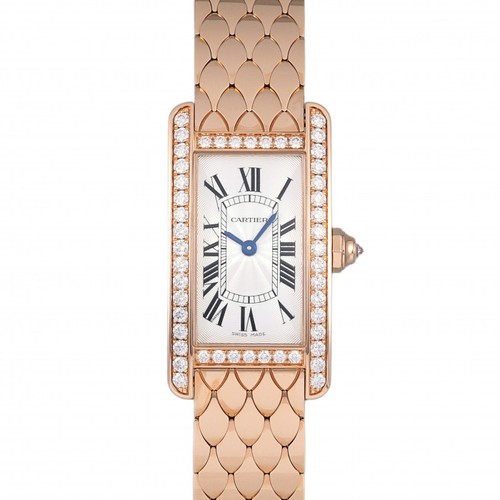 Cartier Tank WB710008 K18Pink Gold 19.0mm Silver Dial Quartz W...