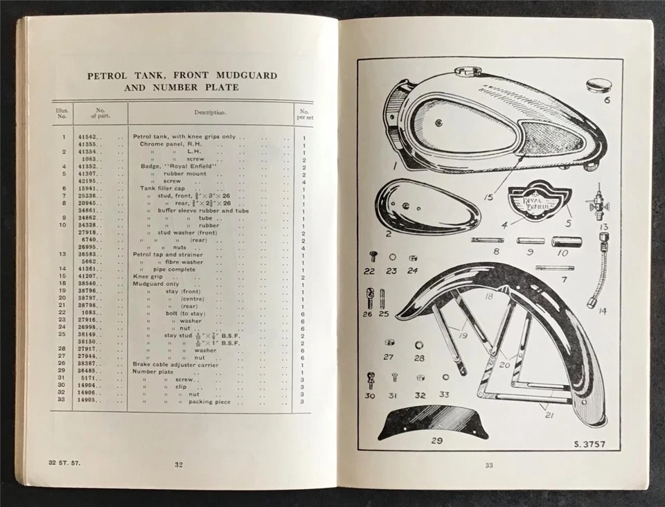 ROYAL ENFIELD 500 TWIN Motorcycle Illustrated Spare/Replacement Parts List 1957 - Image 4 of 4