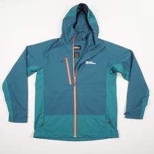 Jack Wolfskin Herren Regenjacke Gr. L Petrol/Grün Texapore Wasserdicht Winddicht