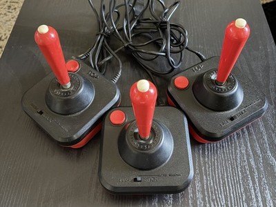 Set of 3 Matching Vintage Wico Command Control Joystick Controllers Atari 2600